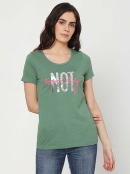 VERO MODA - Green Regular T-Shirt