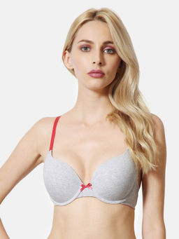 Van Heusen Woman Lingerie and Athleisure - Van Heusen Women Antibacterial & Padded Push-Up Bra - Light Grey Melange