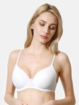 Van Heusen Woman Lingerie and Athleisure - Van Heusen Women Plush Back No Slip Strap & Wireless T-Shirt Bra - White