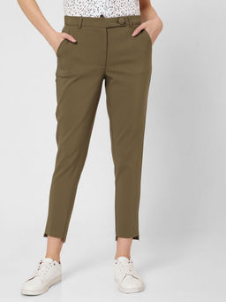 VERO MODA - Green Solid Pant