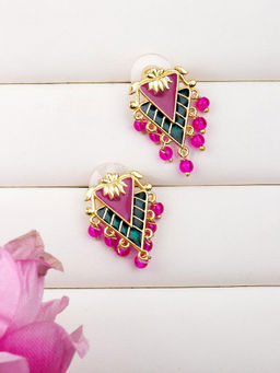 Voylla - Multi-Color Leaf Dark Lily Earrings