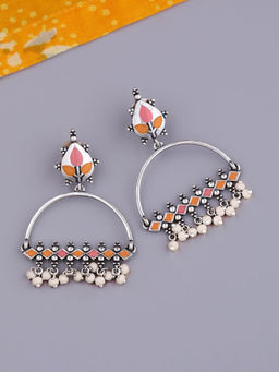 Voylla - Multi-Colour Bagh E Fiza Metal Embellishments Earrings