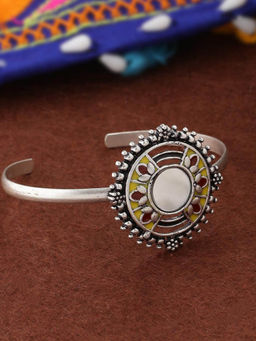 Voylla - Multi-Colour Rabaari Mirrored Brass Bracelet