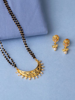 Voylla - Chandbali Pearl Drop Mangalsutra Set