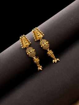 Voylla - Rava Ball Intricate Oxidized Long Earrings