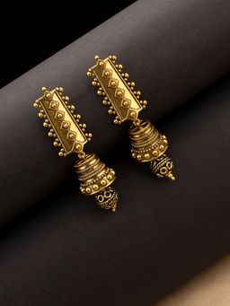 Voylla - Rava Ball Oxidized Jhumki Style Earrings