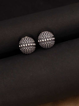 Voylla - Oxidized Rava Ball Stud Earrings