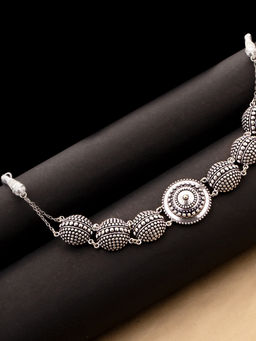 Voylla - Rava Ball Oxidized Round Choker Necklace