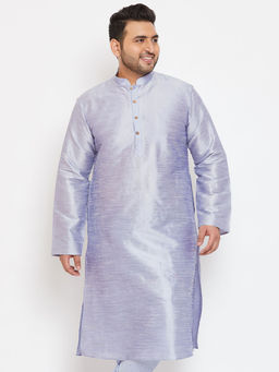 Vastramay - Men Lavender Silk Blend Kurta