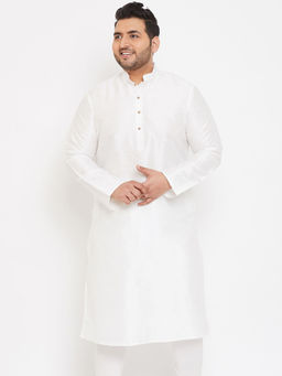 Vastramay - Men White Silk Blend Kurta