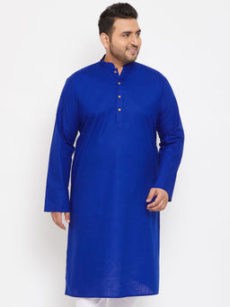 Vastramay - Men Blue Cotton Blend Kurta