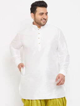 Vastramay - Men White Silk Blend Kurta