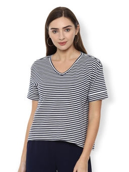 Van Heusen - Navy Blue Stripes T-Shirt