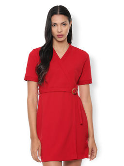 Van Heusen - Red Solid Mini Dress