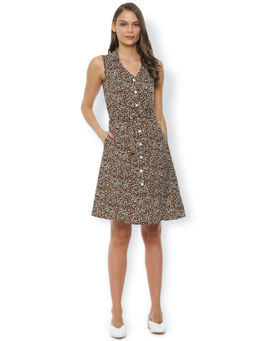 Van Heusen - Brown Printed Dress