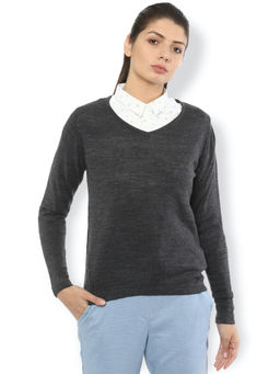 Van Heusen - Grey Solid Sweater