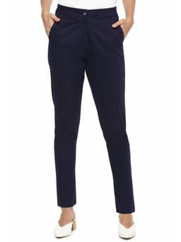 Van Heusen - Solid Navy Blue Trousers