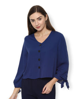 Van Heusen - Navy Blue Solid T-Shirt