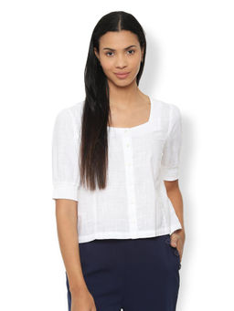 Van Heusen - White Checks Top