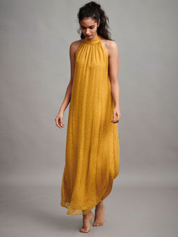 dash and dot - Solid Mustard Dot Maxi