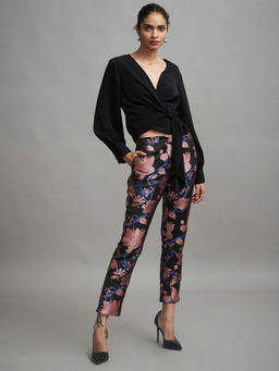 dash and dot - Solid Wrap Tie Top