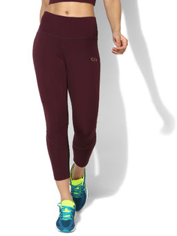 Silvertraq - Women Ath Perform 7/8 High Waist Leggings - Maroon