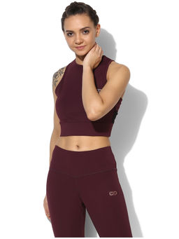 Silvertraq - Women's Moto Crop Tee - Maroon