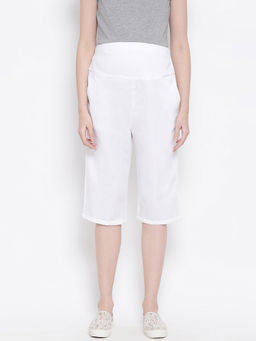 Oxolloxo - White Elasticated Maternity Culottes - White