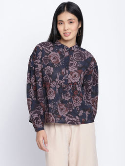 Oxolloxo - Aqose Black Printed Women Top