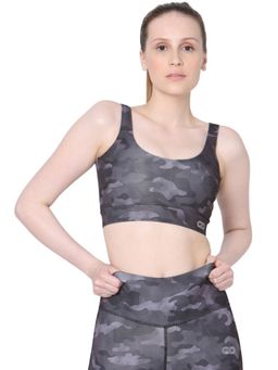 Silvertraq - Aura Round Neck Sports Bra Dark Camo - Grey