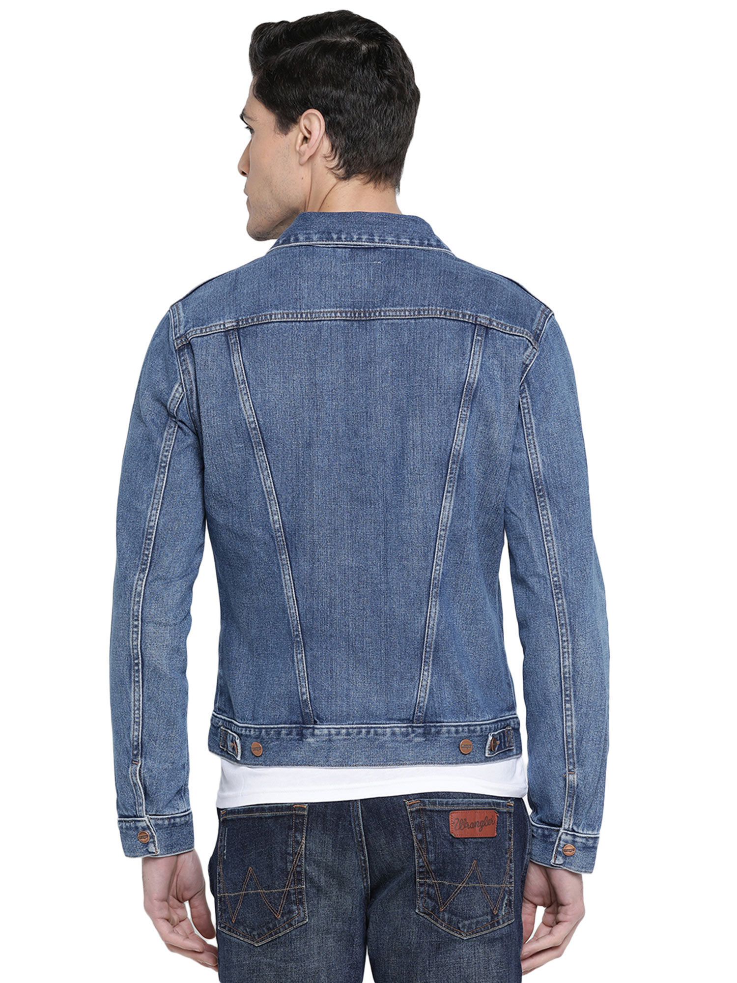 Buy Wrangler Men Blue Jacket Online 