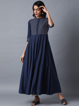 W - Navy Blue Anarkali Kurta