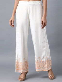 W - White Printed Palazzo
