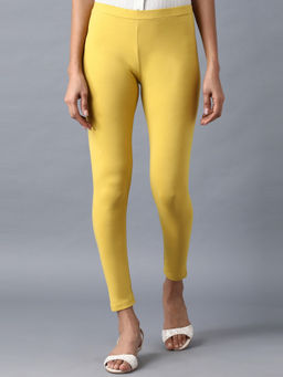 W - Yellow Solid Leggings