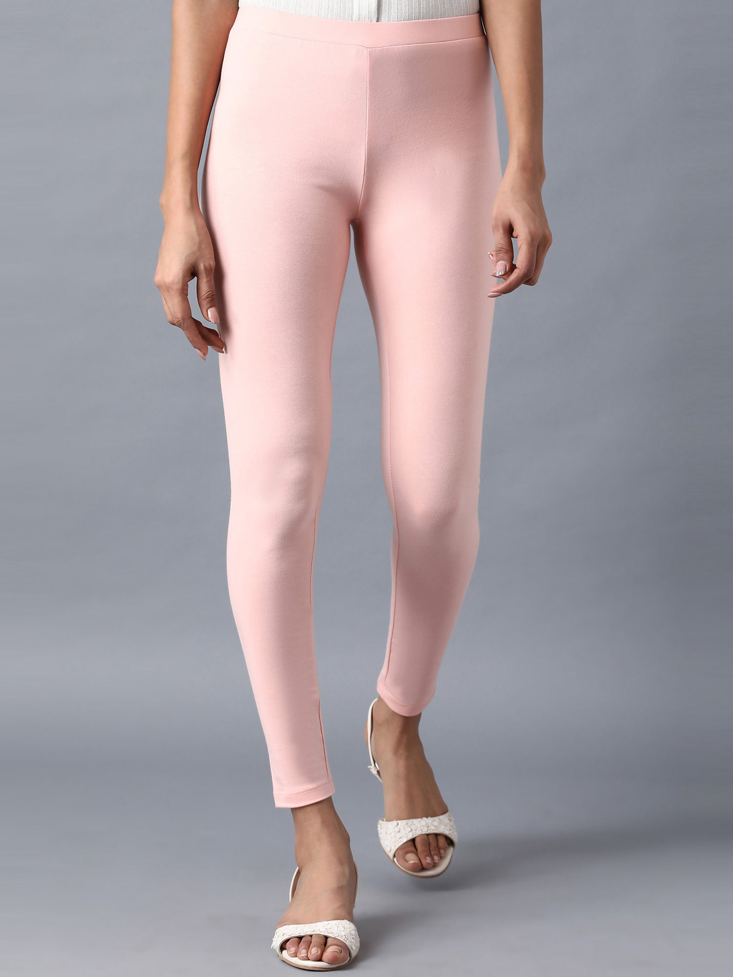 W Bottoms : Buy W Pink Solid Leggings 
