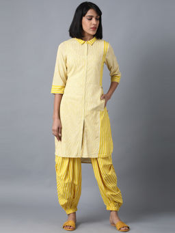 W - Yellow Striped Livaeco Kurta
