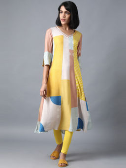 W - Multicolor V-Neck Livaeco Kurta