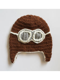 Woonie - Handmade Brown Pilot Cap