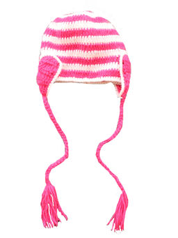 Woonie - Handmade Pink Heart Cap