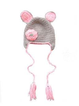 Woonie - Handmade Grey Rabbit Cap