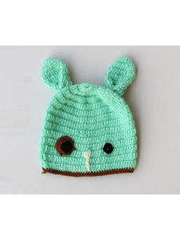 Woonie - Handmade Green Beanie