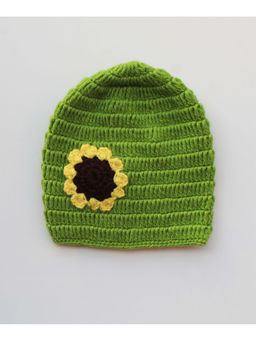 Woonie - Green Sunflower Woollen Cap
