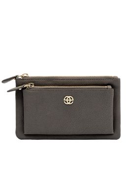 Eske - Aleta Double Zip Leather Wallet Grey (M)