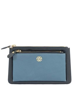 Eske - Aleta Double Zip Leather Wallet Blue (M)