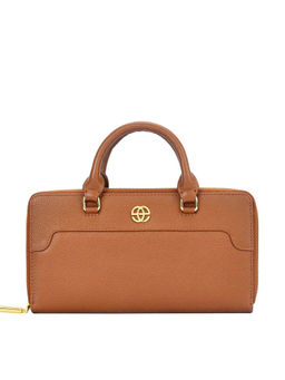 Eske - Lisette Zip Around Wallet With Handle Brown (L)