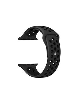 Treemoda - Black Silicone Watch Strap Comptiable With Apple Watch Series 1/2/3/4/5/6