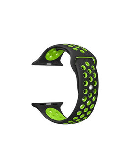 Treemoda - Black Green White Silicone Watch Strap Comptiable With Apple Watch Series 1/2/3/4/5/6