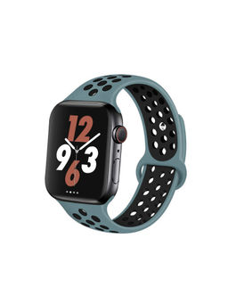 Treemoda - StoneBlue Black White Silicone Watch Strap Comptiable With Apple Watch Series 1/2/3/4/5/6