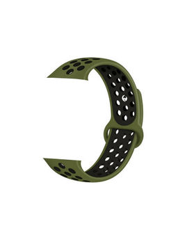 Treemoda - MilitaryGreen Black Silicone Watch Strap Comptiable With Apple Watch Series 1/2/3/4/5/6
