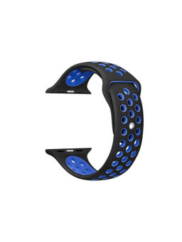 Treemoda - Black Blue Silicone Watch Strap Comptiable With Apple Watch Series 1/2/3/4/5/6